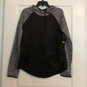 Gray and Black Athletic Performance Hoodie - L NWT